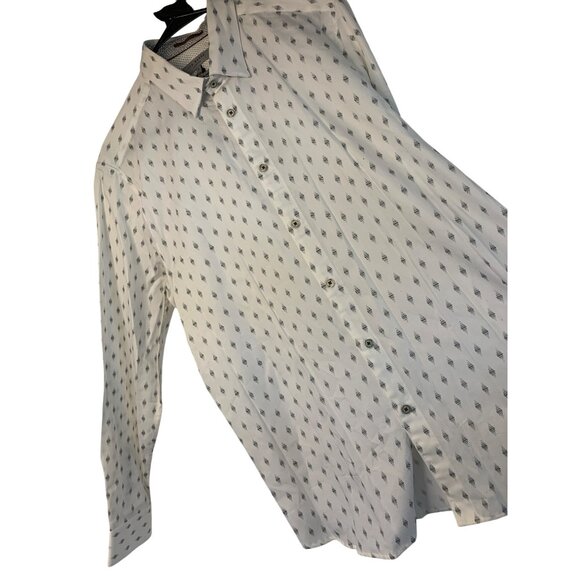 New Ted Baker Mens Long Sleeve Diamond Pattern Shirt Size 5 XL RP10506 - Picture 1 of 9